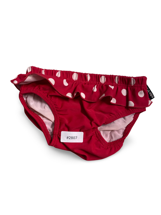 Rosa gepunktete Badehose mit Rüschen - Gr. 74