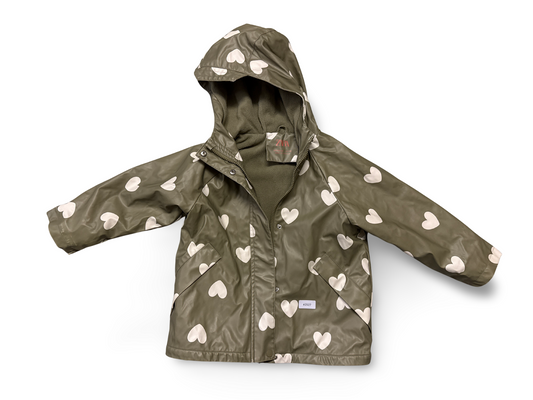 Regenjacke mit weissen Herzen - Gr. 110