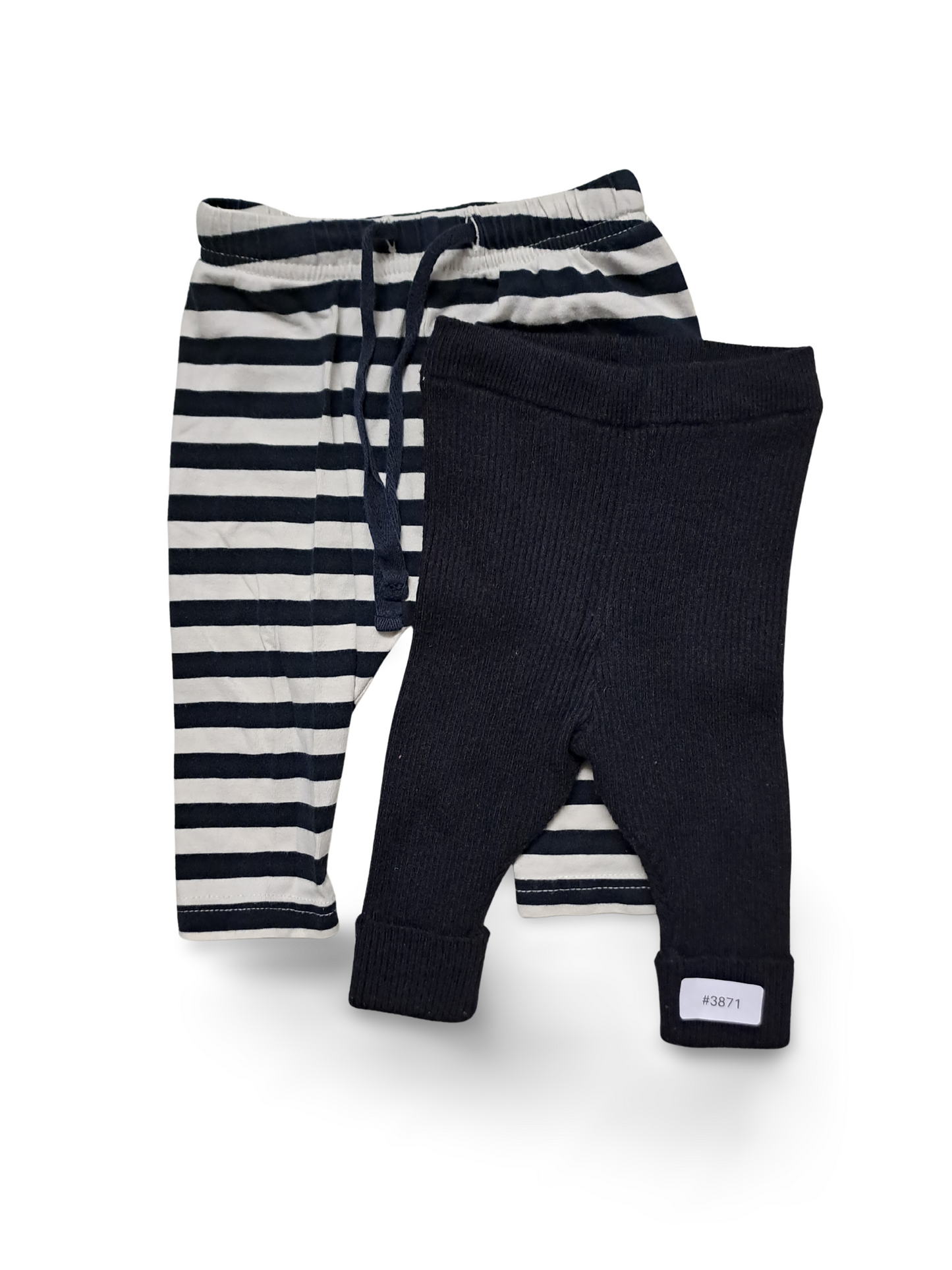 2er Bundle Babyleggings gestreift und uni - Gr. 62
