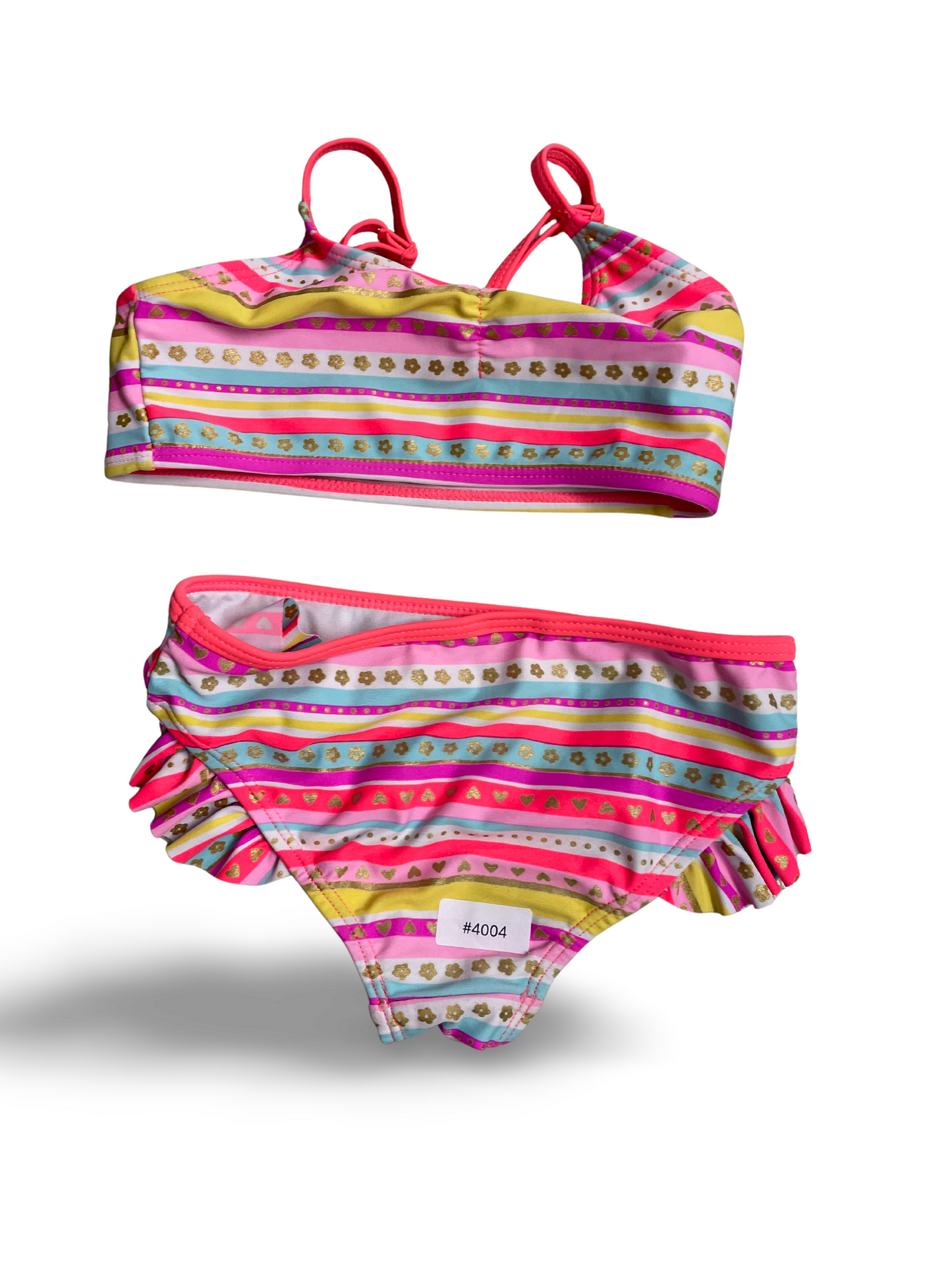 Bikini-Set gestreift mit Rüschen - Gr. 110