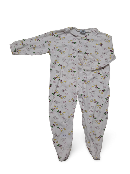 Strampler mit Fuss, Herz- und Tierprint - Gr. 86