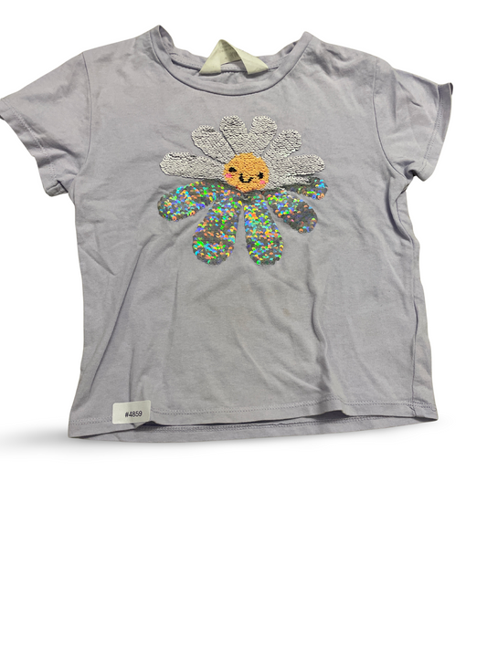 T-Shirt mit Pailletten-Gänseblümchen - Gr. 104