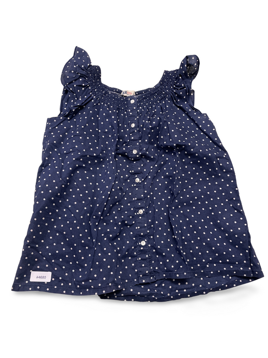 Gepunktetes Mädchen Top mit Knopfleiste - Gr. 128