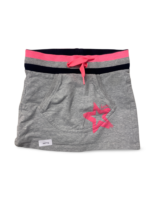 Grauer Sweatrock mit rosa Stern - Gr. 128