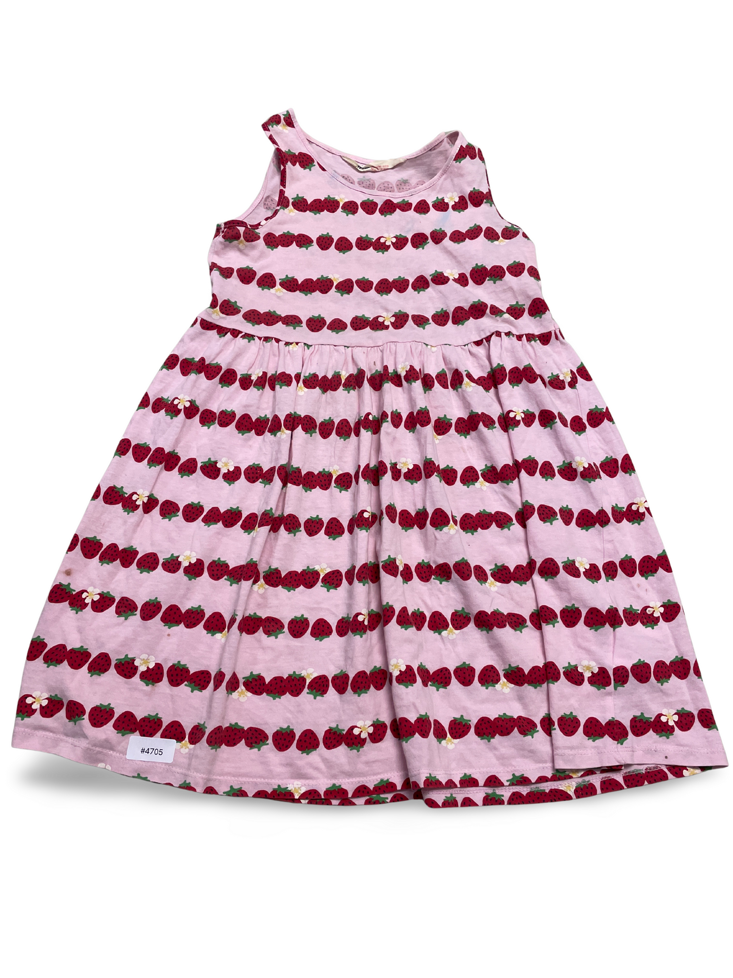 Rosa Kleid mit Erdbeerprint - Gr. 134