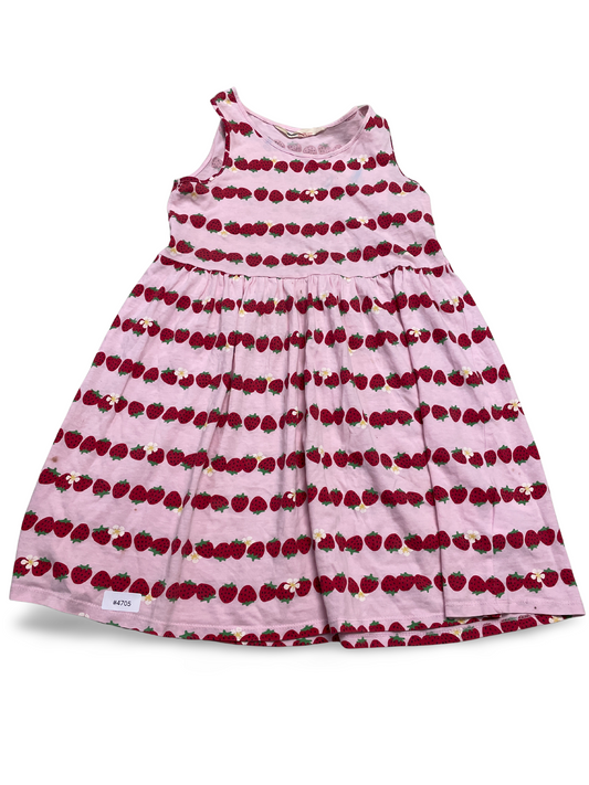 Rosa Kleid mit Erdbeerprint - Gr. 134