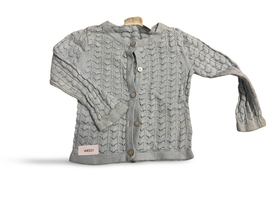 Hellblaue Strickjacke mit Knopfleiste - Gr. 62