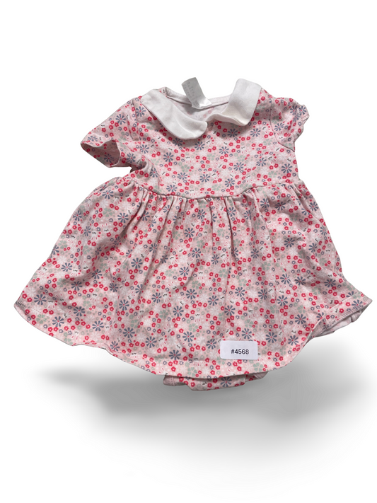 Kurzarm Babykleid mit integriertem Strampler - Gr. 56