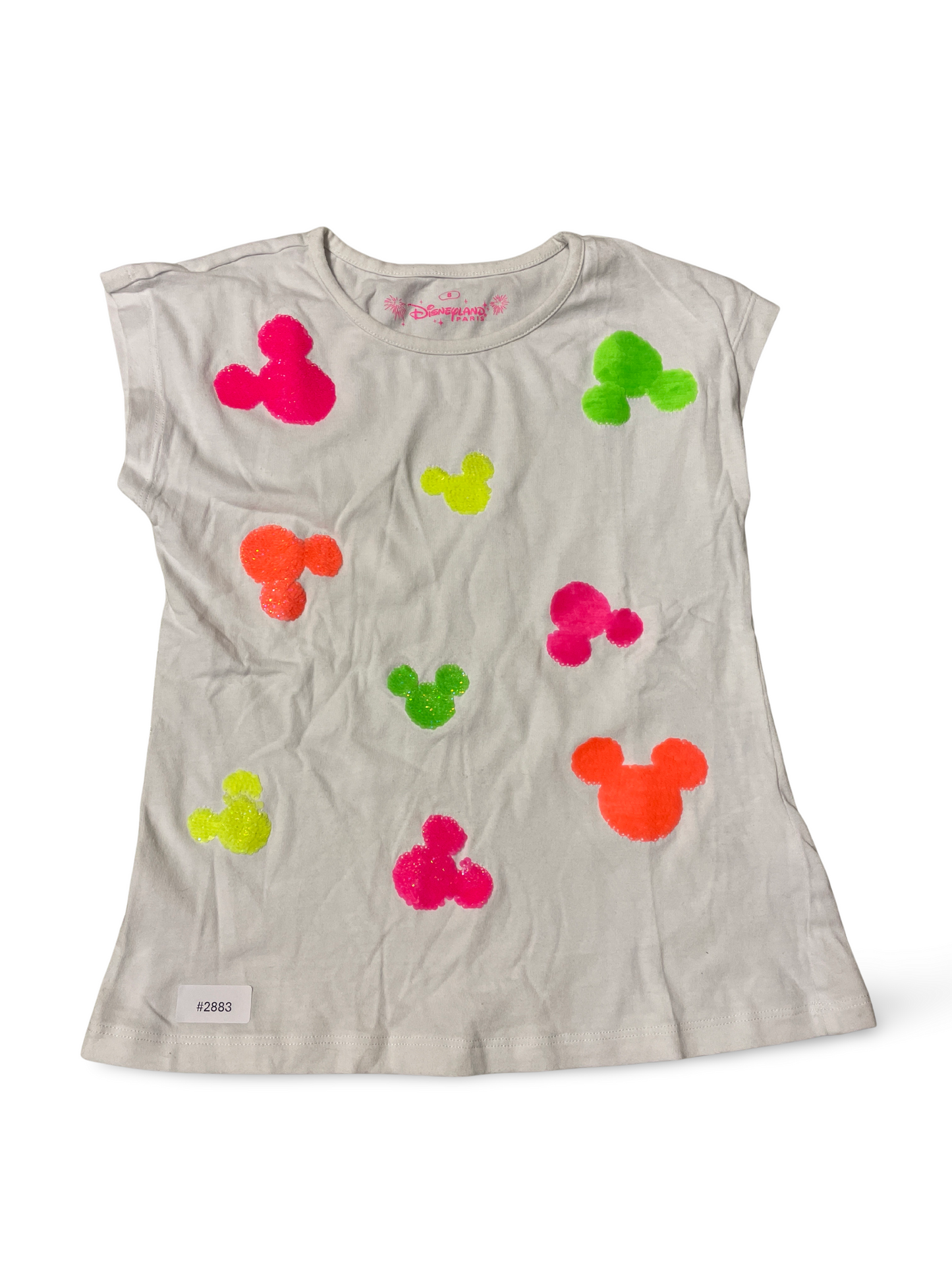 T-Shirt mit neon Mickey-Köpfchen - Gr. 128