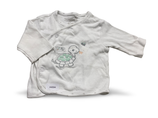 Wickelshirt mit Schildkröten‑Stickerei - Gr. 56