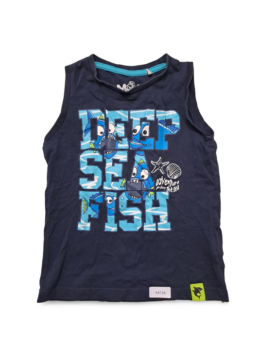 Ärmelloses Shirt mit Fisch-Print - Gr. 110