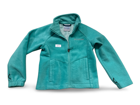 Columbia fleece jacket with zipper, turquoise - size 104