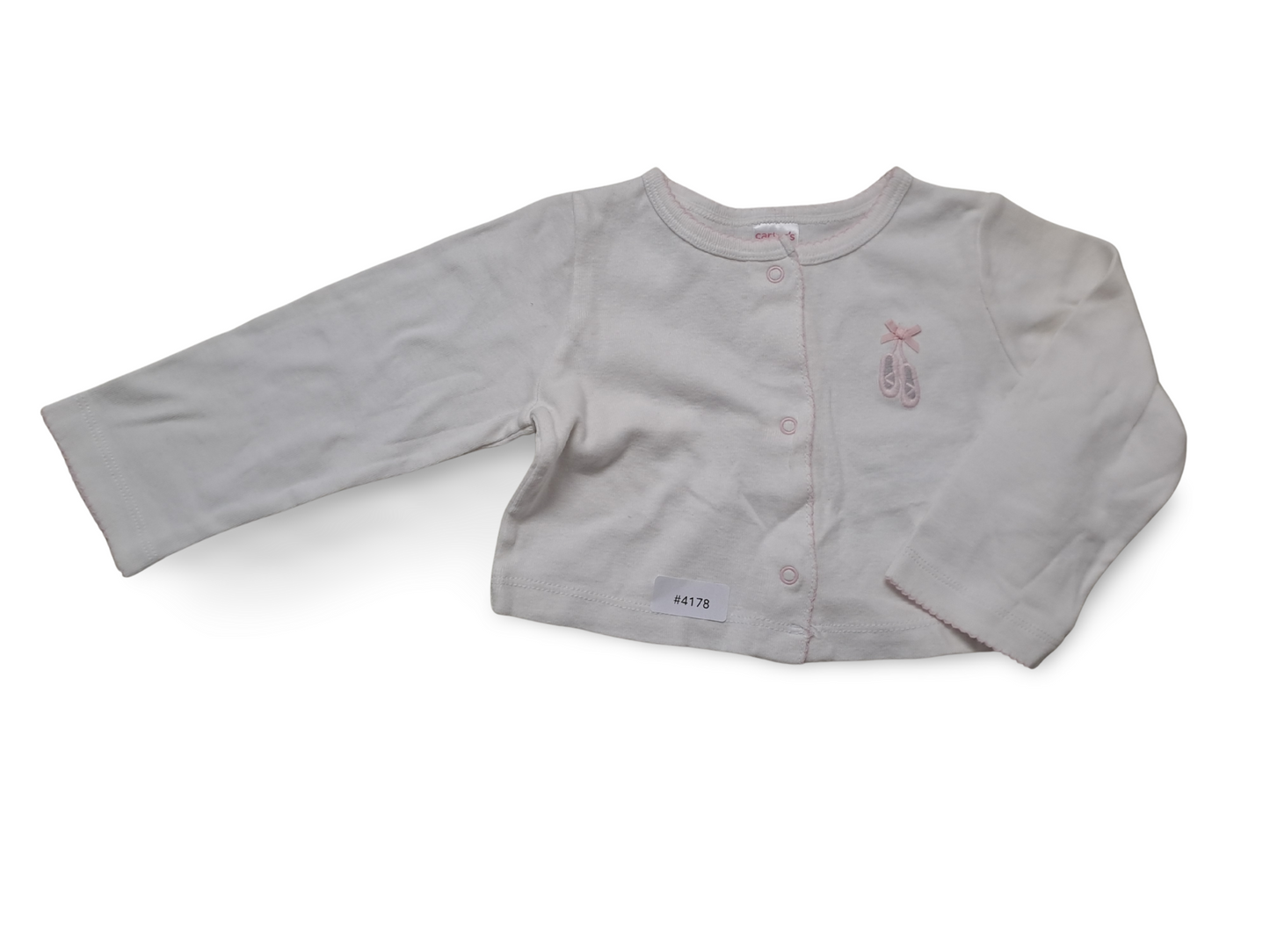 Weisses Jäckchen mit Ballerina-Stickerei - Gr. 80