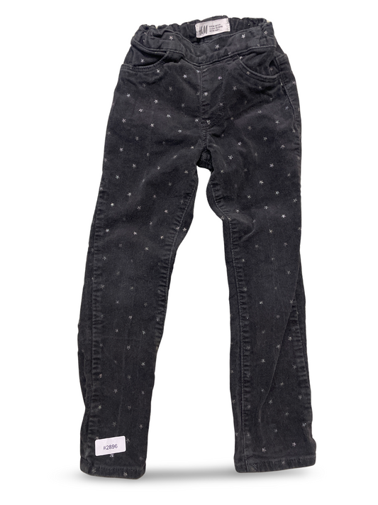 Schwarze Cordhose mit Sternchen - Gr. 104