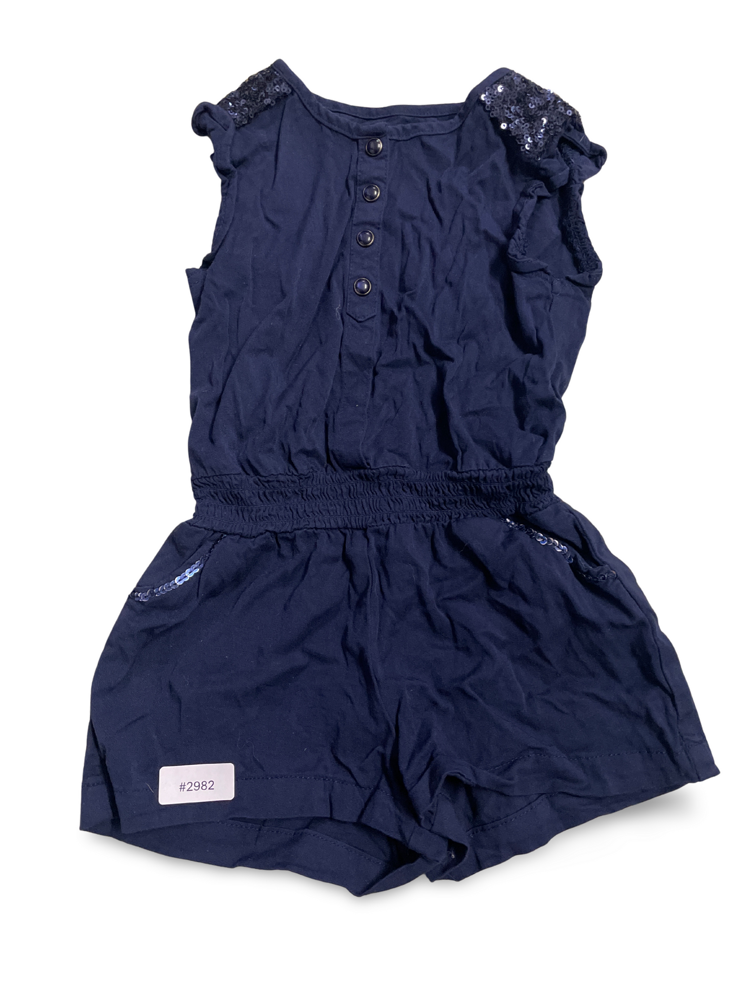 Dunkelblauer Strampler mit Pailetten - Gr. 86