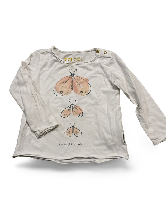 Langarmshirt mit Schmetterlingen - Gr. 80