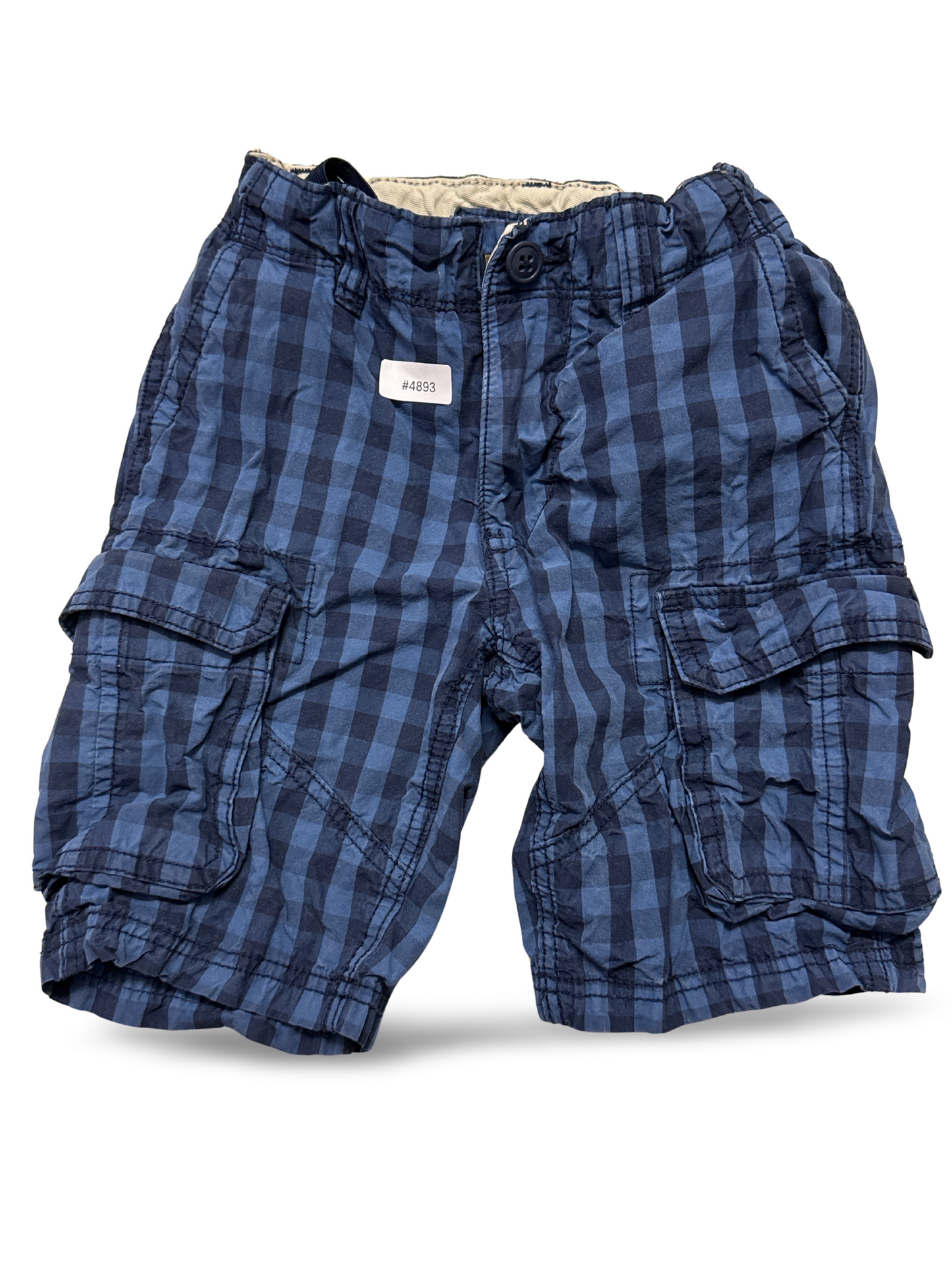 Karierte Cargohose mit Taschen - Gr. 110