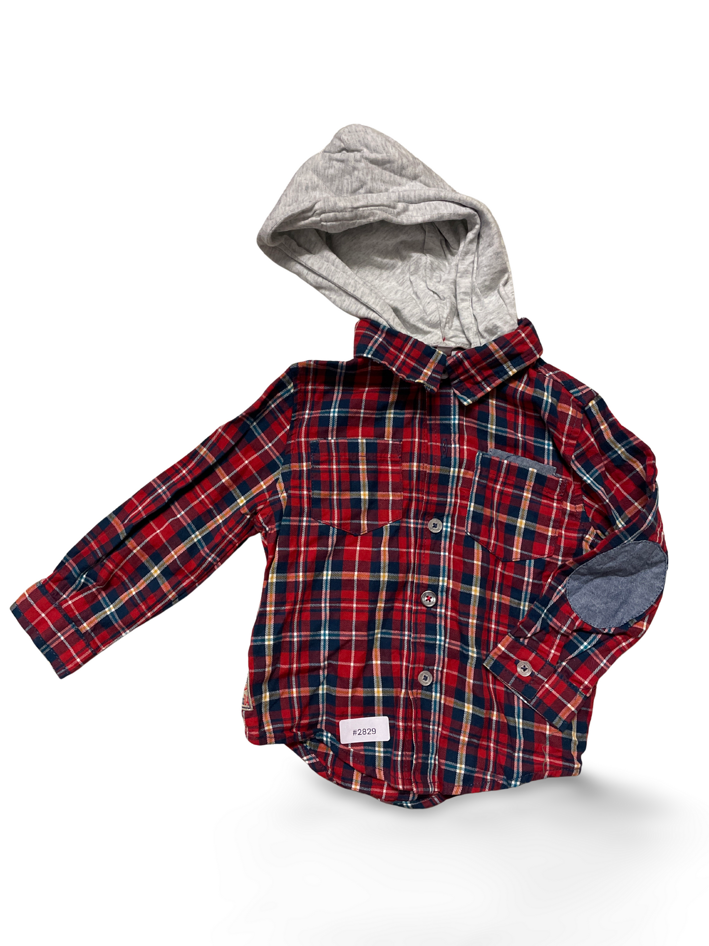 Kapuzenhemd kariert - Gr. 80