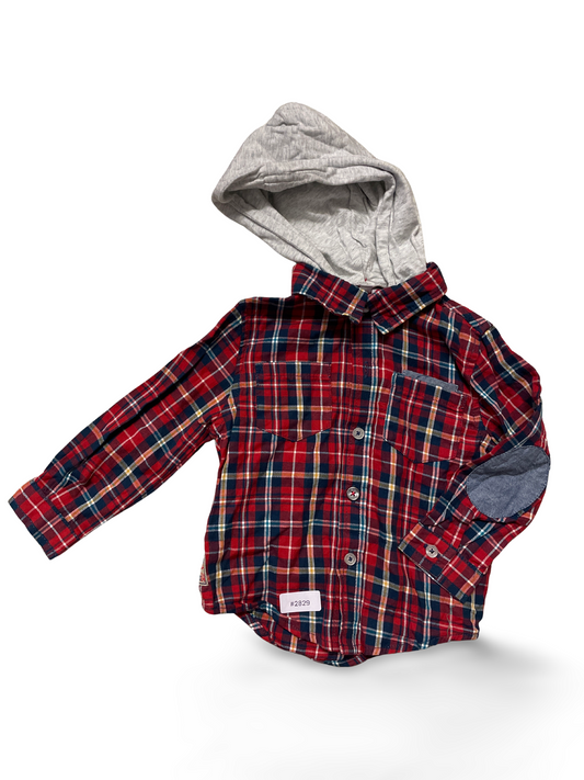 Kapuzenhemd kariert - Gr. 80