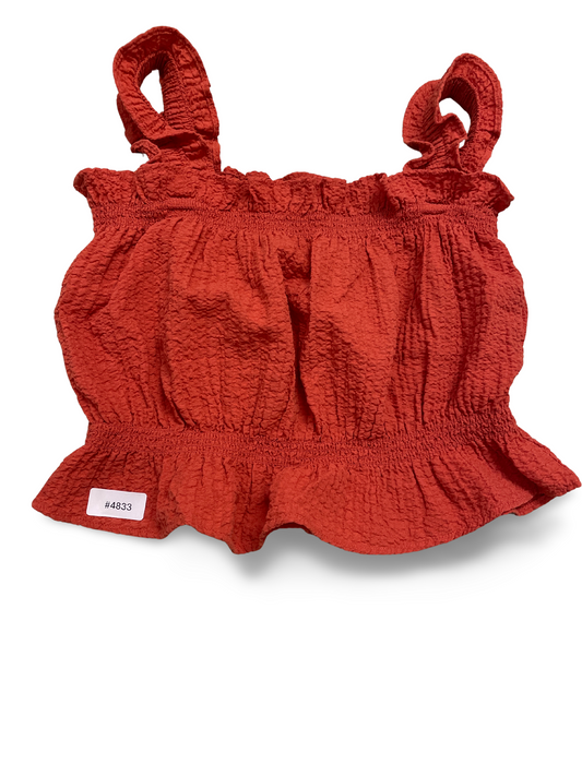 Rotes Trägerkleid mit Rüschen - Gr. 116