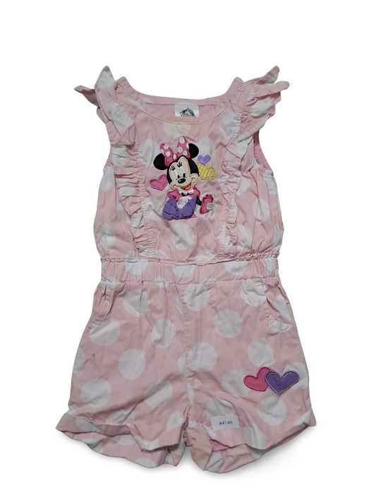 Rosa gepunkteter Minnie Strampler - Gr. 92