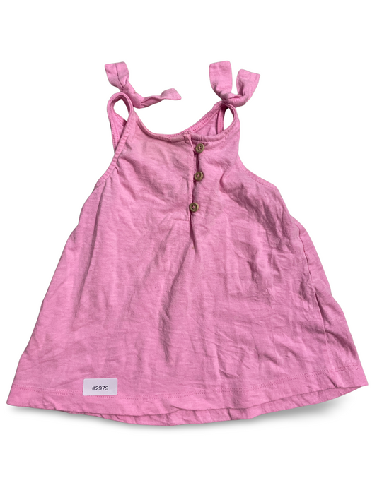 Rosa Trägerkleid mit Knopfleiste - Gr. 86