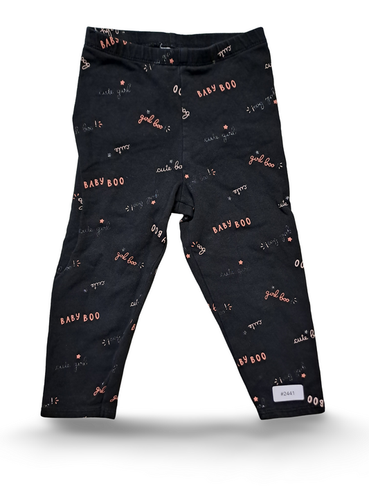 Schwarze Baby Boo Leggings mit rosa Print - Gr. 92