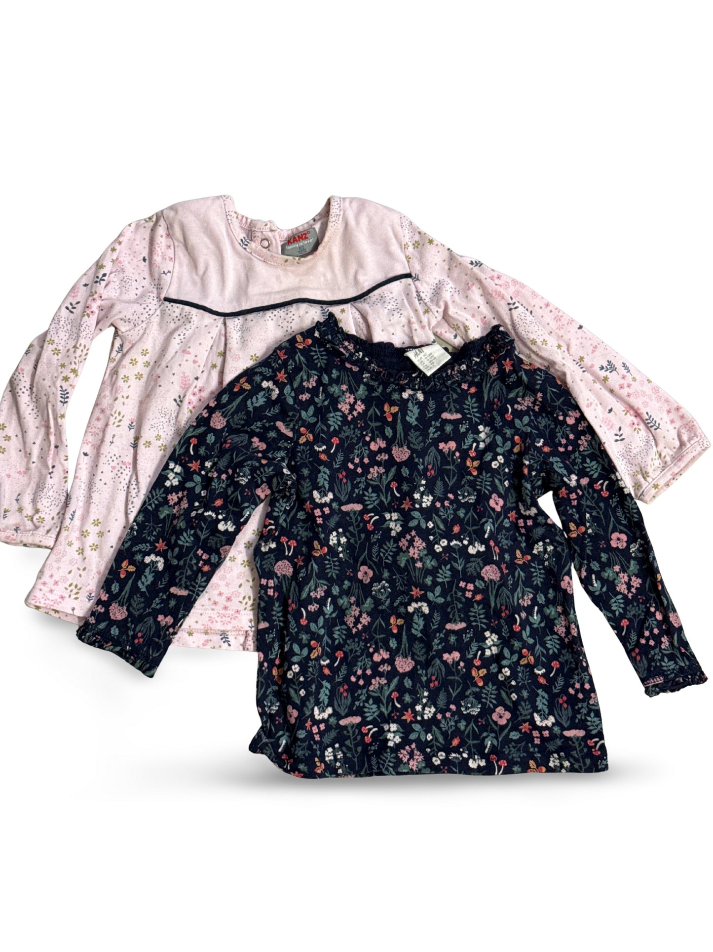 2er Bundle - Shirts Blumen - Gr. 80