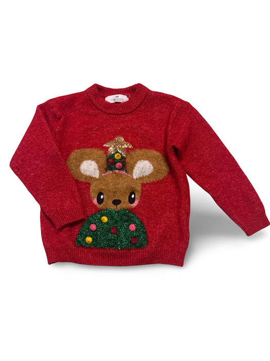 Pullover mit Rentier-Motiv - Gr. 98