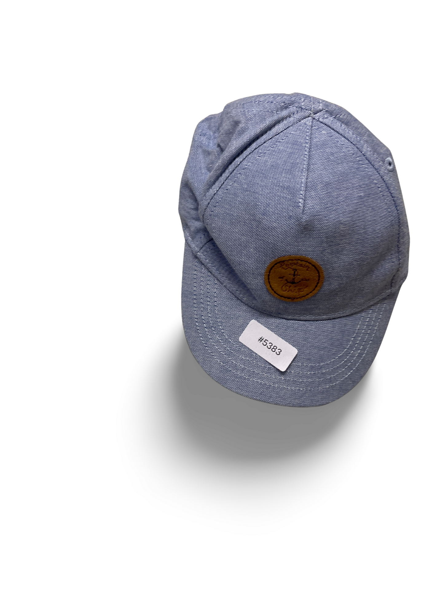 Hellblaue Baseballcap mit Lederpatch - Gr. 74