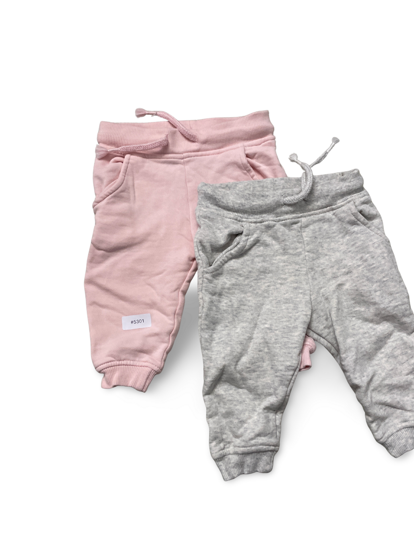 2er Bundle Jogginghosen Rosa und Grau - Gr. 80