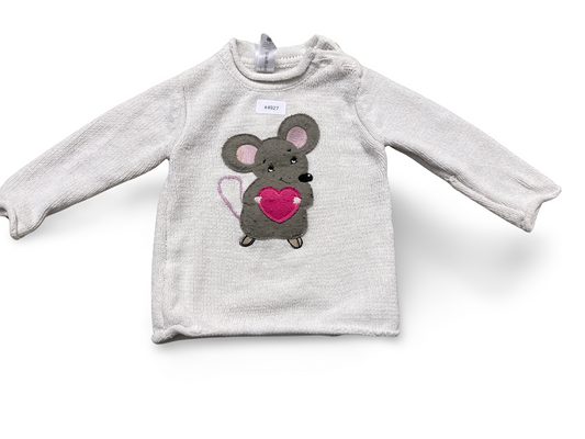 Pullover Maus mit Herz - Gr. 80