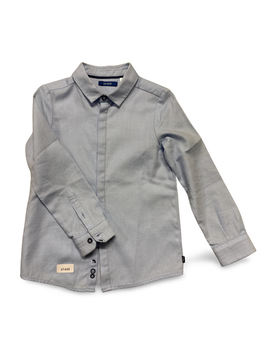 Hellblaues Langarmhemd mit Kragen - Gr. 110