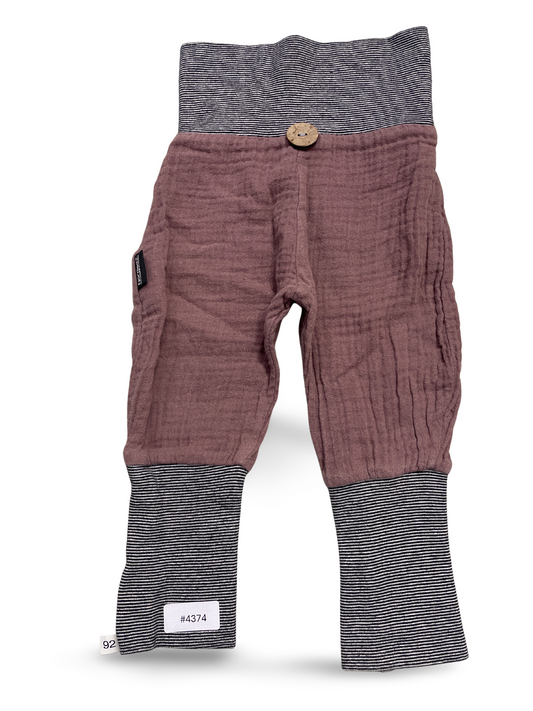 Musselinhose mit Ringelbündchen - Gr. 92