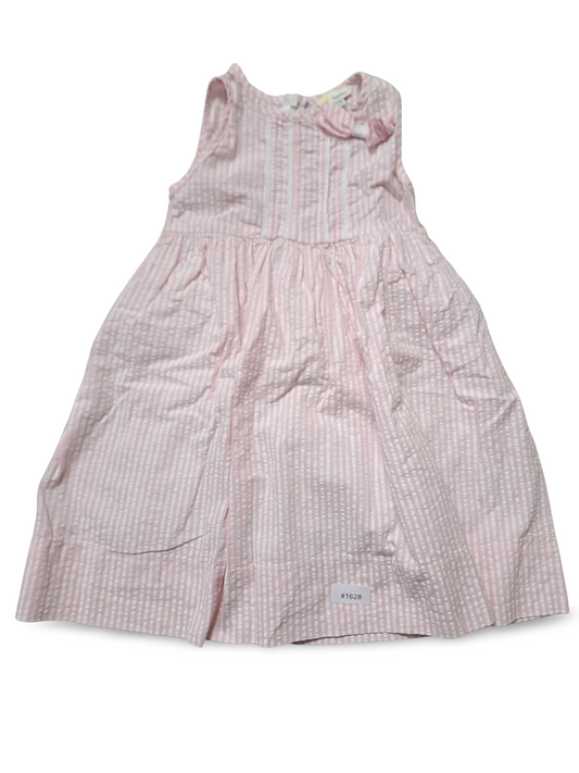 Rosa gestreiftes Sommerkleid mit Schleife - Gr. 92