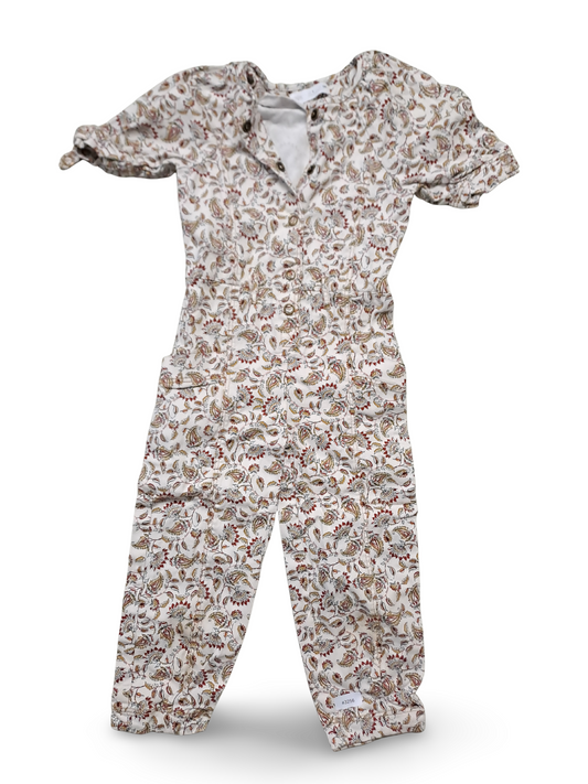 Geblümter Strampler mit Puffärmeln - Gr. 122