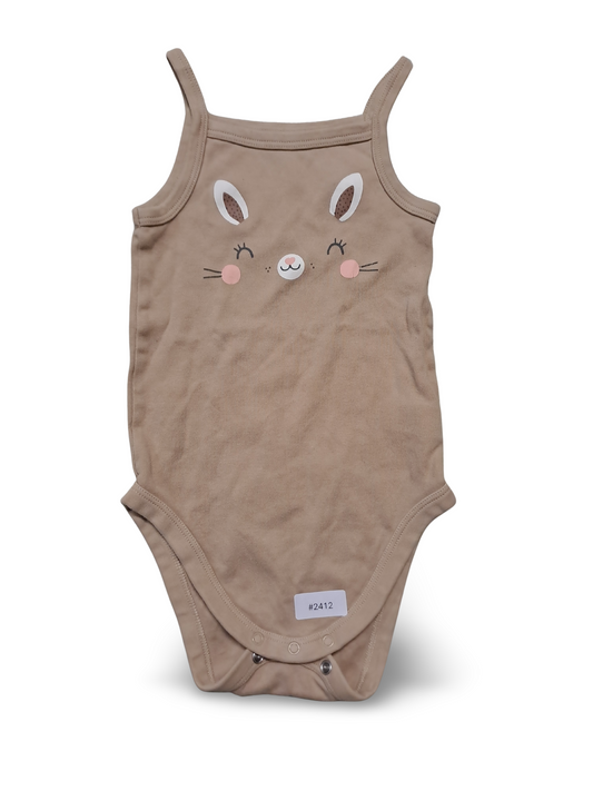 Spaghettiträger Body mit Hasenmotiv - Gr. 98
