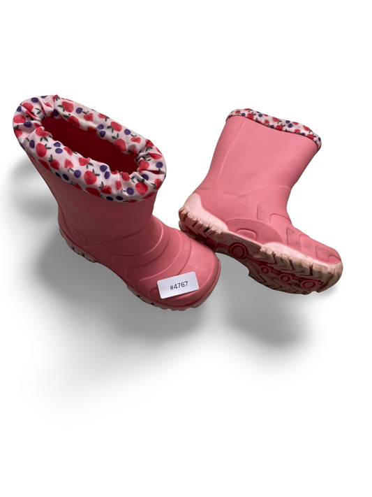 Rosa Gummistiefel mit gemustertem Schaft - Gr. 23