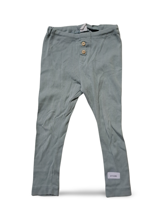 Hellgrüne Leggings mit Knopfleiste - Gr. 98