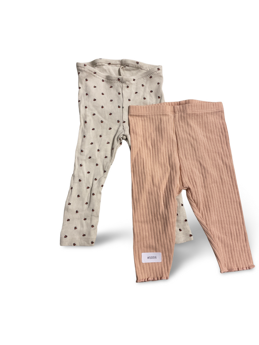 2er Bundle Leggings rosa und geblümt - Gr. 68
