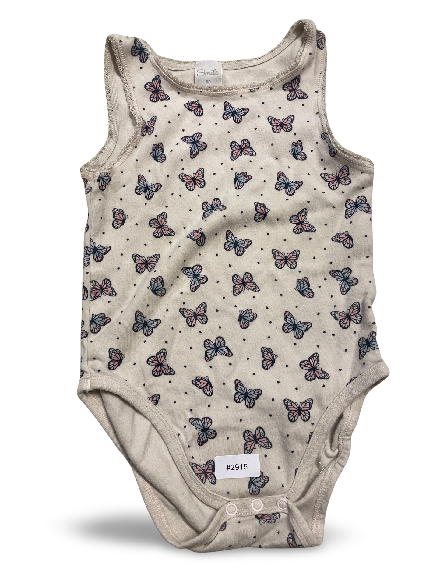 Ärmelloser Body mit Schmetterlingen - Gr. 98