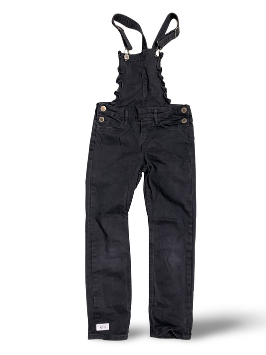 Black dungarees with ruffles - size 122