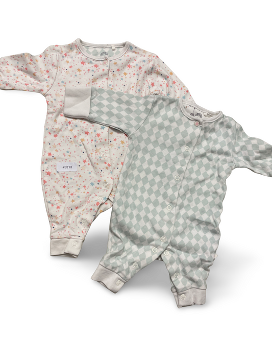 2er Bundle Strampler Sterne und Rauten - Gr. 56