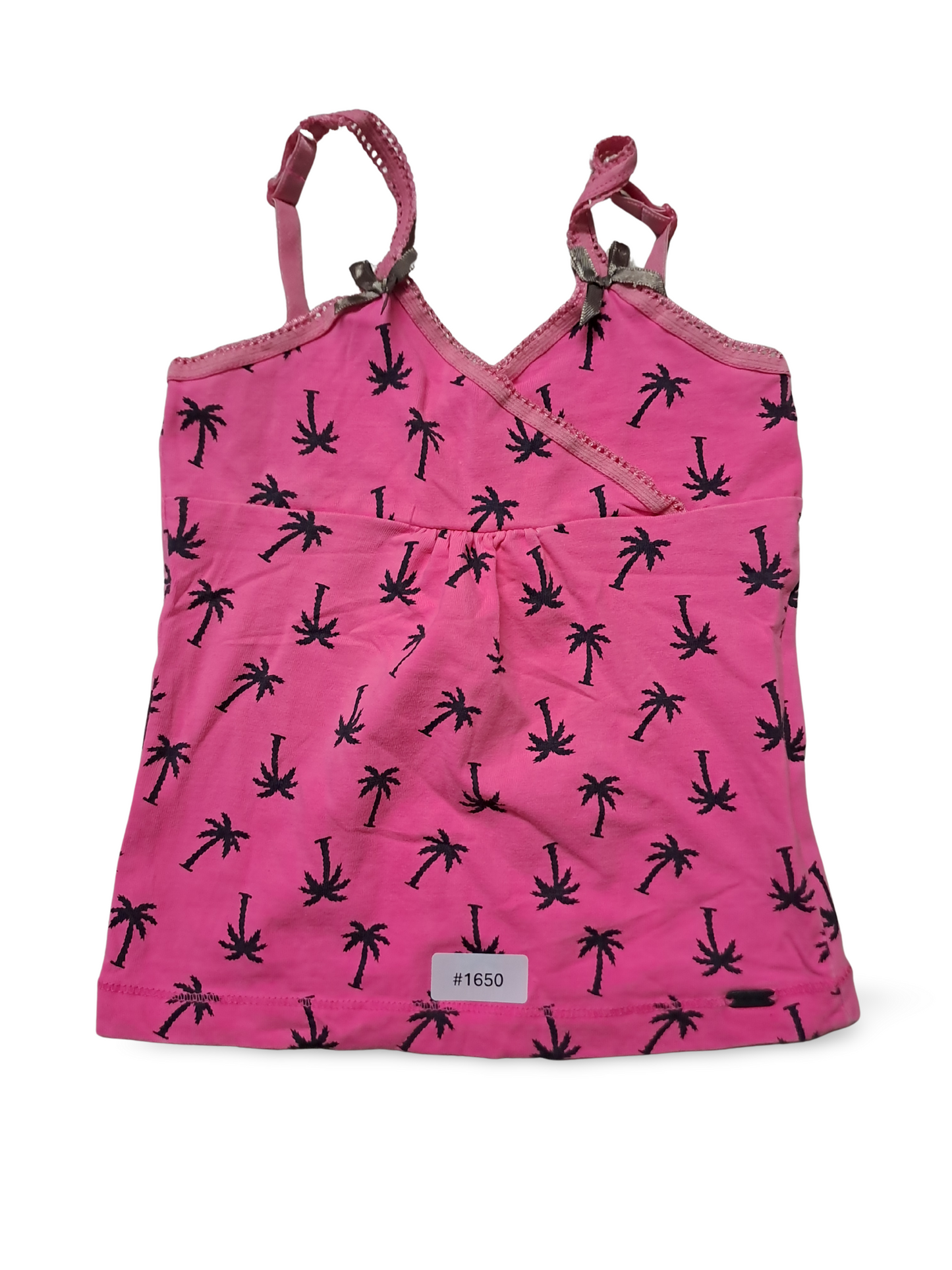 Rosa Trägertop mit Palmenmuster - Gr. 92