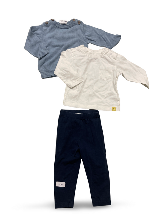 Pullover, Langarmshirt und Jogginghose - Gr. 68