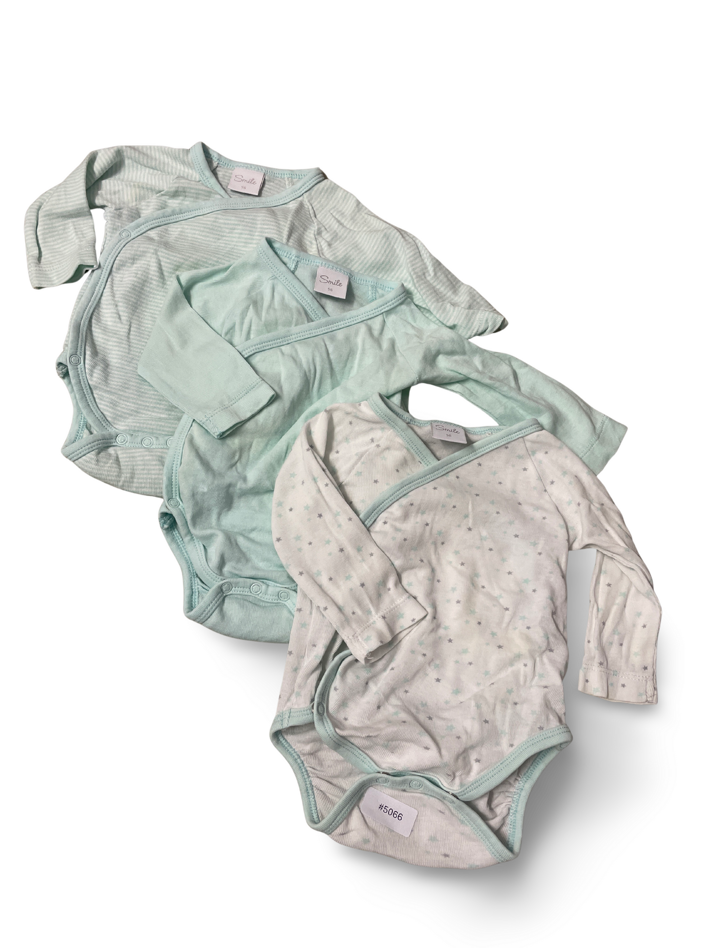 3er Bundle Wickelbodys Mint Weiss - Gr. 56