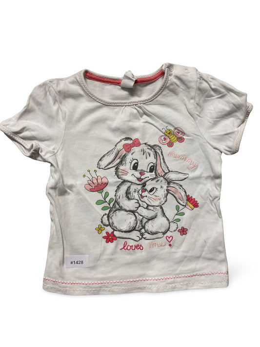 T-Shirt mit Hasenmotiv - Gr. 80