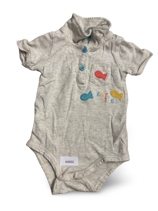 Body mit Fisch-Applikationen und Brusttasche - Gr. 62