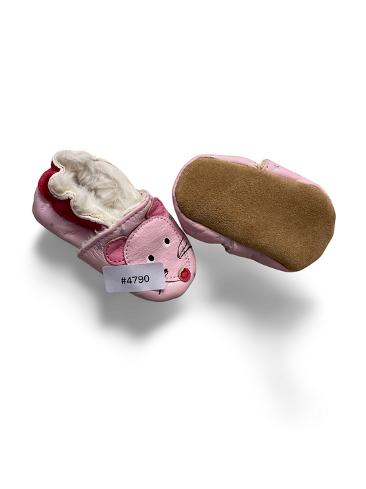 Babyschuhe Lederpuschen mit Fellfutter - Gr. 18