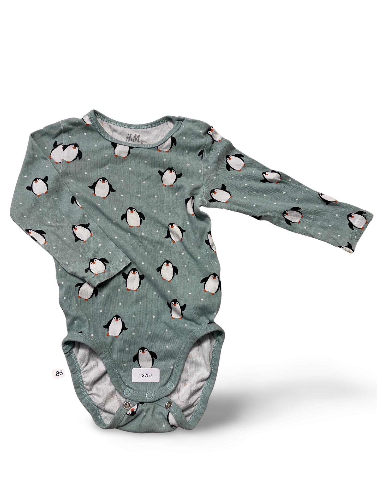 Langarm-Body mit Pinguinmuster - Gr. 86